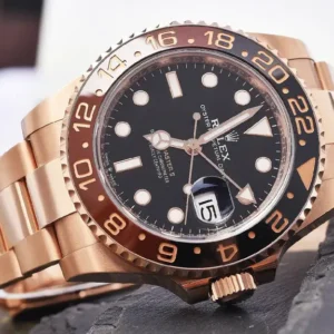 rolex gmt master ii 40mm root beer rose gold 126715chnr