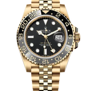 Home rolex gmt master ll yellow gold black dial m126718grnr